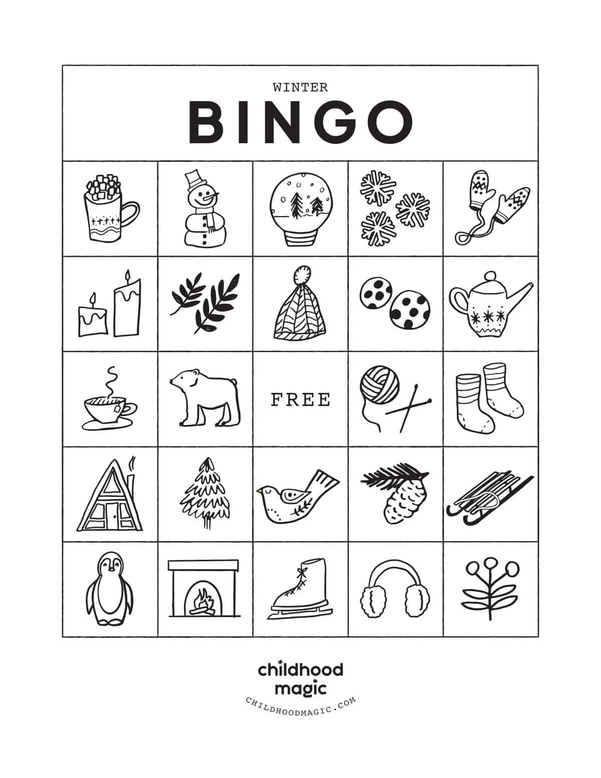 winter bingo - childhood magic